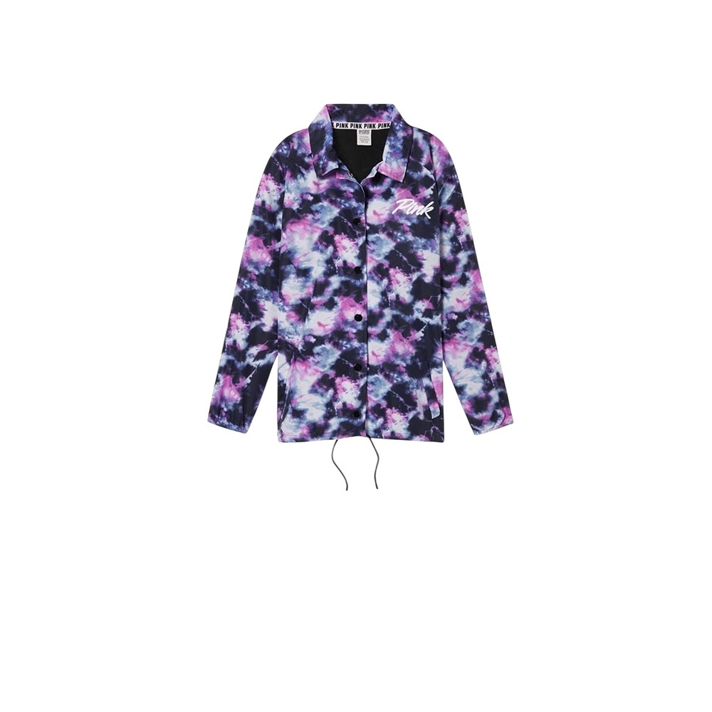 PINK Victoria's Secret‎ Tie Dye Coach Jacket Lightweight Pullover L